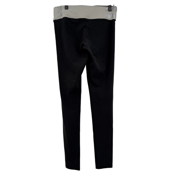 PINK Victoria's Secret Yoga Leggings Black Rhinestone Waistband Size S - Picture 4 of 8